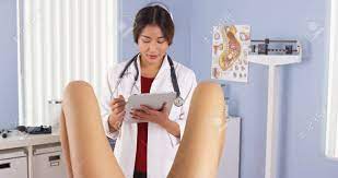Japanese Gynecologist With Patient In Exam Room Stock Photo, Picture and  Royalty Free Image. Image 33803398.