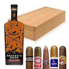 bourbon whiskey gift set with cigars