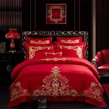 Bedding Set Egyptian Cotton Luxury Red