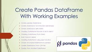 create pandas dataframe with exles