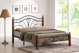 lc 228 metal queen black bed frame with