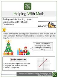 Adding Subtracting Linear Expressions
