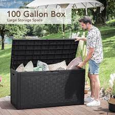 100 gallon resin deck box