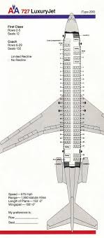 Airlines Seating Charts Information Seat Maps B727 Flights