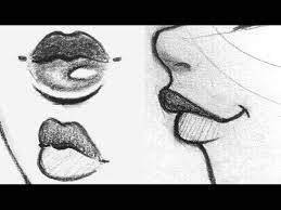how to draw lips front side 3 4
