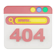 3d error 404 not found web domain icon