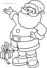 Unwrap hours of coloring festive fun with these christmas present coloring pages! Santa Giving Present Coloring Page Coloringall
