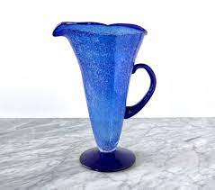 Handblown Cobalt Blue Glass Pitcher