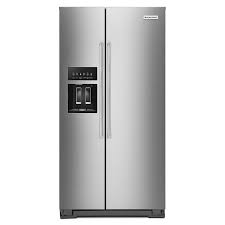 First, make sure that the manual switch on the ice maker is in the on position. Kitchenaid 22 6 Cu Ft Side By Side Refrigerator With Exterior Ice And Water And Printshield Finish Stainless Steel In The Side By Side Refrigerators Department At Lowes Com