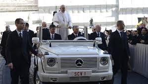 The most unusual part of the scene was when he greeted the armed soldier. Pope Francis Causing Headaches For Security Team