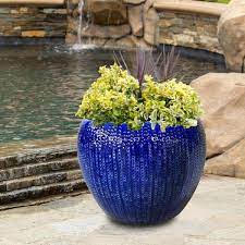 Blue Calistoga Ceramic Planter