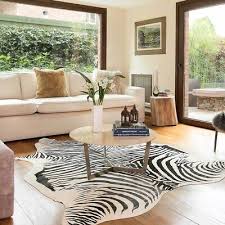 zebra print genuine cowhide rug size 6