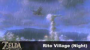 Rito Village (Night) - Breath of the Wild (Rain and Thunder for 1 Hour) -  YouTube