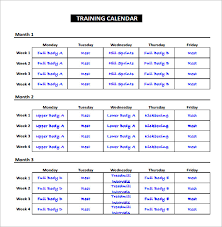 Workout Schedule Template Excel Printable Schedule Template