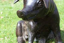 Wild Pig Statue Garden Animal Sculpture