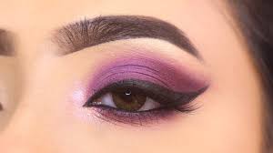 purple eye makeup for party step by
