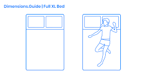 full xl bed dimensions drawings