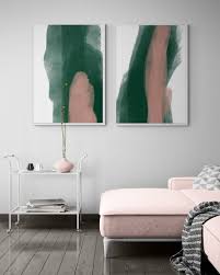 Emerald Green Wall Art Green And Pink