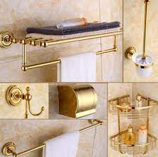 Discounts and voucher codes for bathroom products. Luxury Golden Brass Bath Hardware Hanger Set Discount Package Towel Bar Rack Paper Holder Shelf Hook Brush Bathroom Accessories Accessories Party Hook Lengthhook Suction Aliexpress