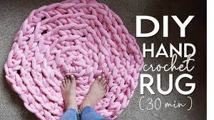 diy hand crochet rug pattern in 30 min