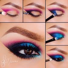 pink and blue smokey eye tutorial