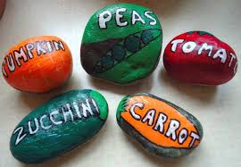 Painted Stone Garden Markers For The