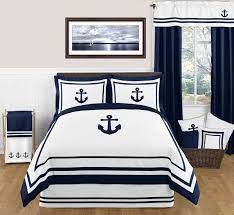 Sweet Jojo Designs Anchors Away Nautical Bedding Set 3 Piece Full Queen