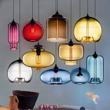 Colorful Glass Pendant Lamp Vintage