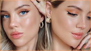 makeup for blue eyes orange bronze