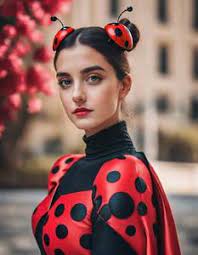 woman ladybug costume face swap