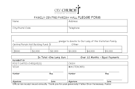 Pledge Forms Template Donation Form Church Free Card For