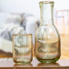Recycled Glass Handblown Carafe