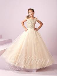 Tiffany Princess 13487 Girls Off The Shoulder Ball Gown