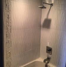 White Wavy Tile Bathroom Remodel