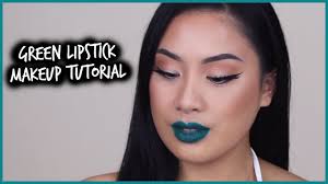 green lipstick makeup tutorial