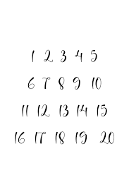 set of free printable cursive numbers 1