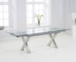 Holly ceramic stone effect extendable table. Cilento 160cm Glass Extending Dining Table