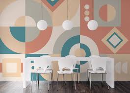 Geometric Modern In Soft Tones Wall Mural