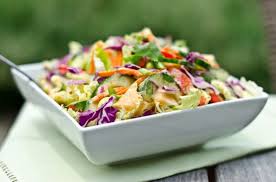 thai crunch salad with peanut dressing