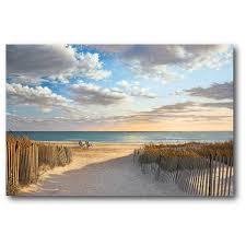 Courtside Market Sunset Beach Gallery Wrapped Canvas Wall Art 36 In X 24 In Multi Color
