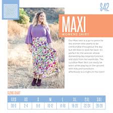 Womens Lularoe Maxi Skirt Size Chart Including 2018 Updated