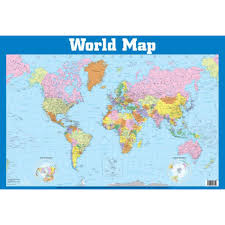 World Map Wall Chart 20 Inches X 30 Inches Educational Toys And Educational Games At The Works