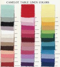 Table Linen Color Chart