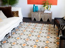 stenciled pattern on a hardwood floor