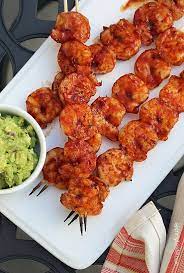 Spicy Bbq Shrimp Kabobs Recipe Bbq Shrimp Food Appetizer Recipes gambar png