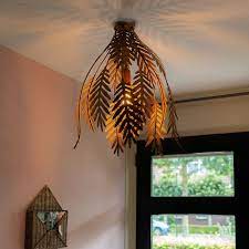 Vintage Ceiling Lamp Leaf Gold