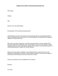 Security Guard Cover Letter Best Sample Letters Writing Tips