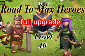 All Heroes Gemming Cost Level 1 To Level 40 Queen Barbarian King Full Gem Upgrade Clash Of Clans