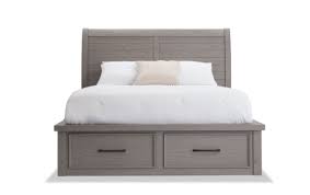 Full size platform bed frame with storage white. Hudson Queen Gray Storage Bed Bob S Discount Furniture