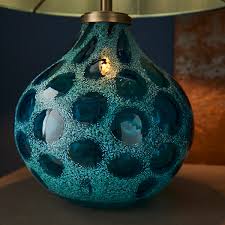 Teal Glass Table Lamp Antique Brass